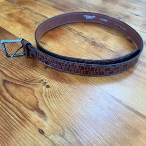 Berge Uomo Italian Leather Belt‎ Brown & Dark Brown Men's Size 44